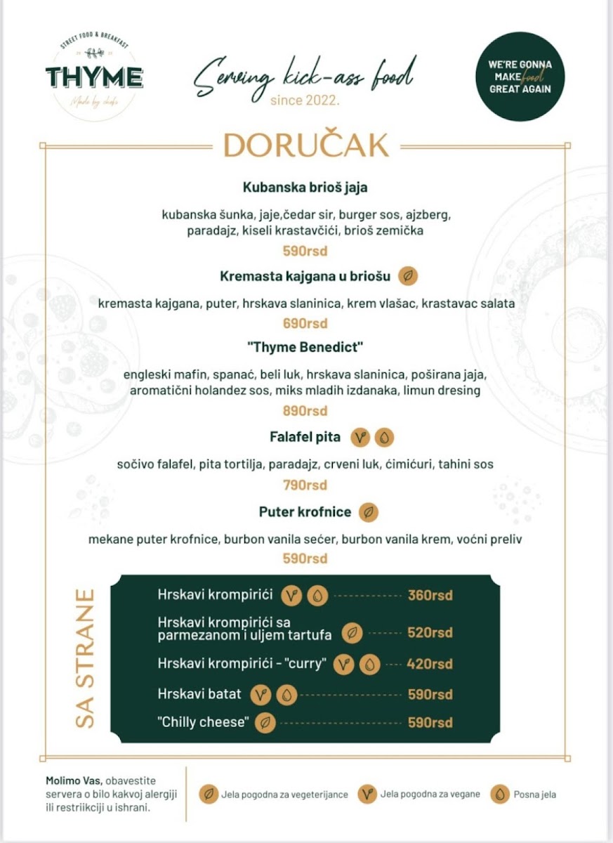 Menu Thyme - Streetfood & Breakfast-1