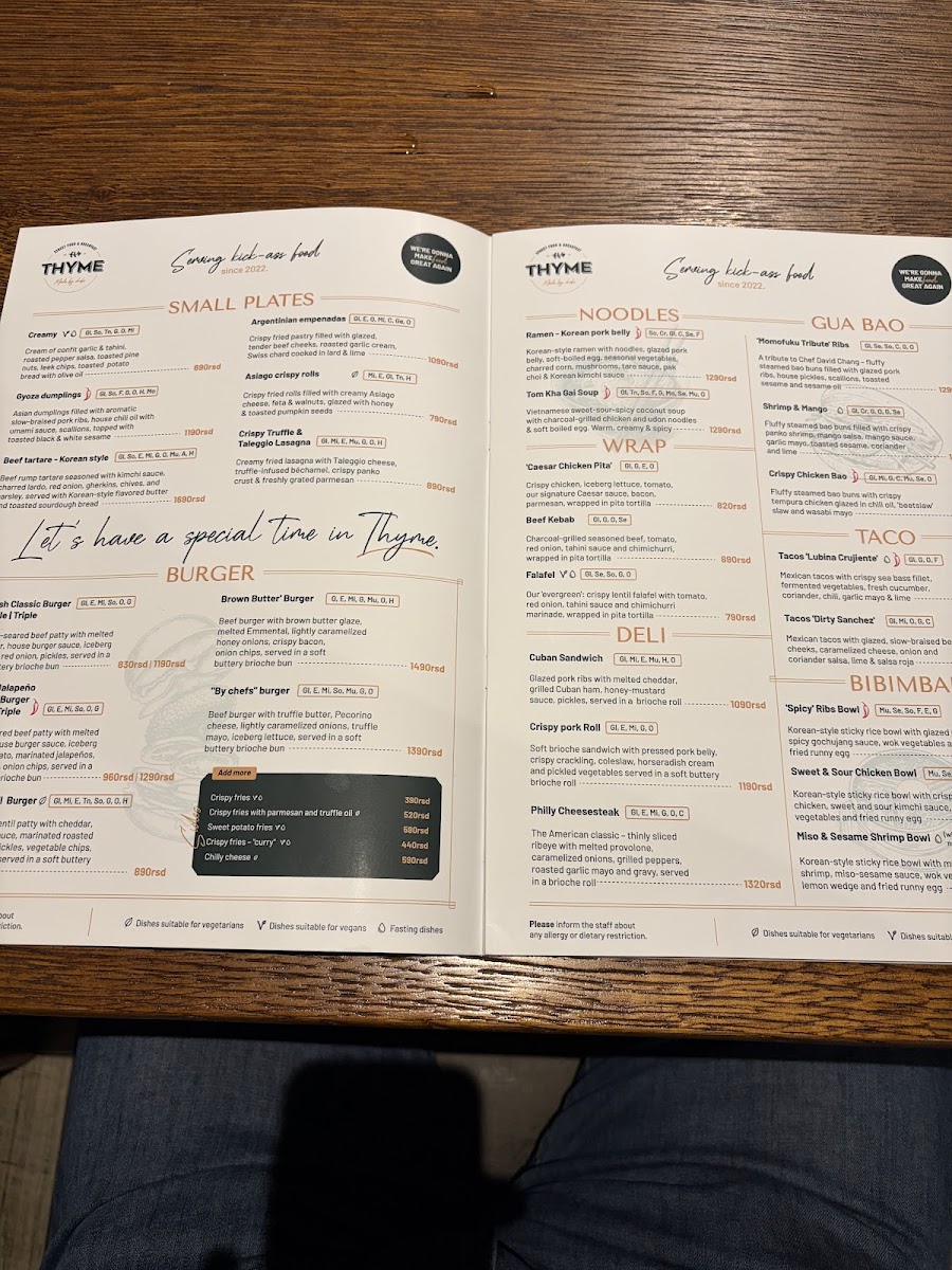 Menu Thyme - Streetfood & Breakfast-6